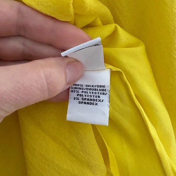 Diane Von Furstenberg New Fleurette Dress Yellow Silk - Size 0 - Picture 4 of 6